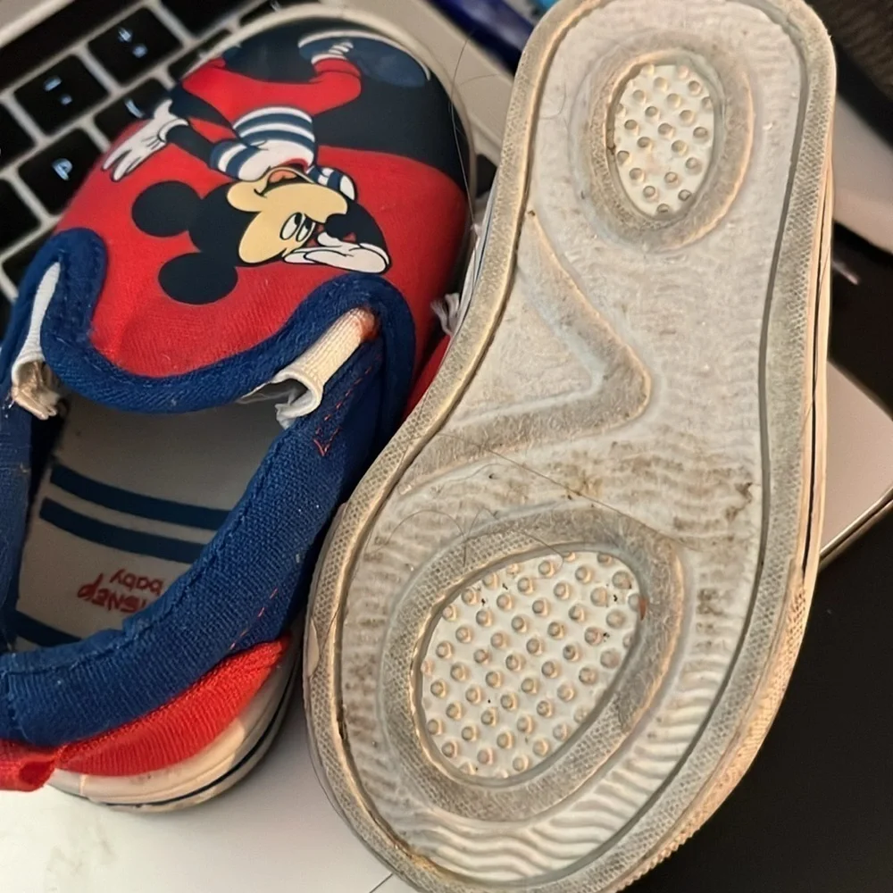 Disney Mickey Mouse Kids Slip-On Shoes - Red and Blue